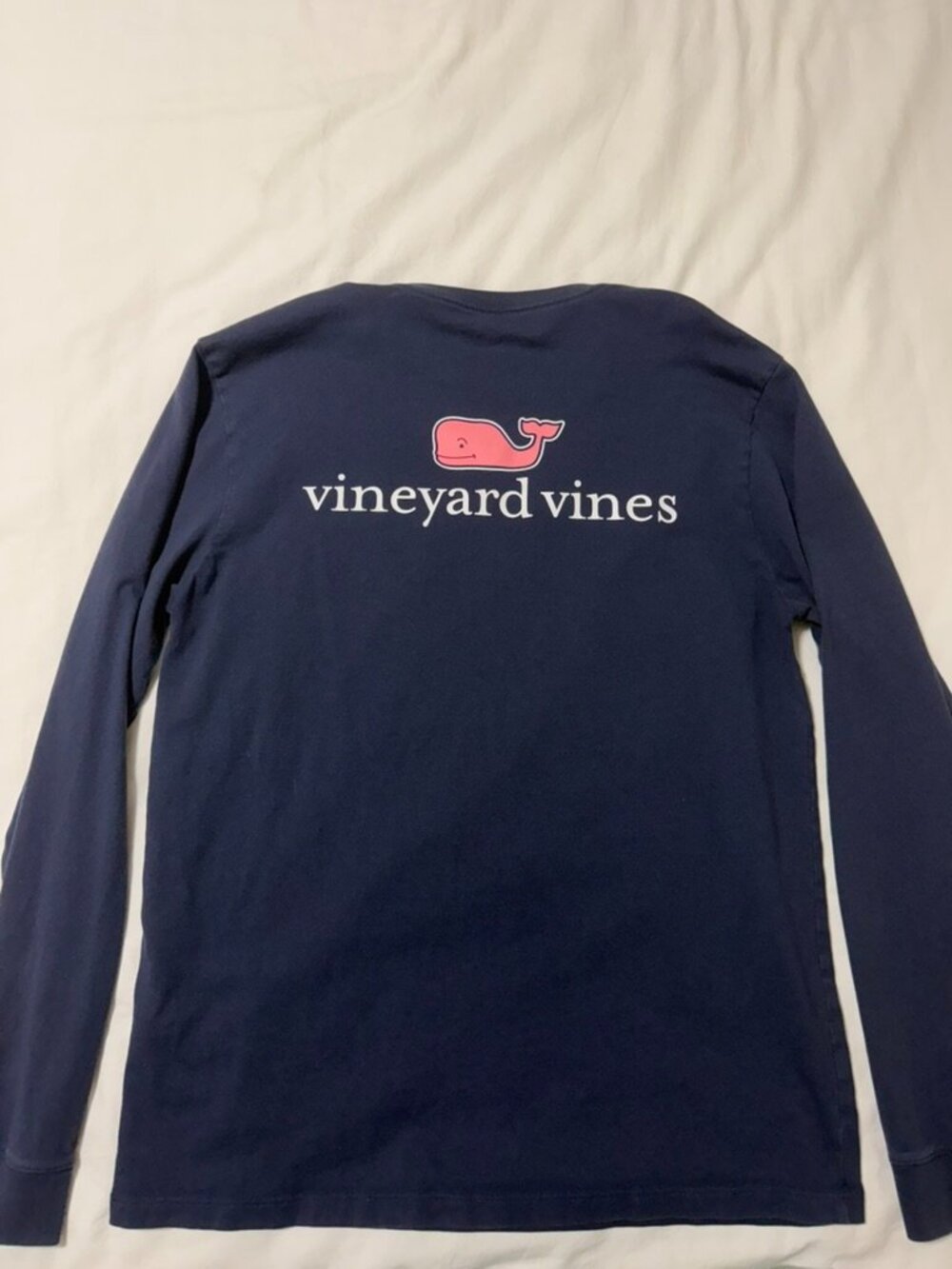 Vineyard Vines Men’s Vintage Whale Long Sleeve Pocket Tee Small Navy Blue